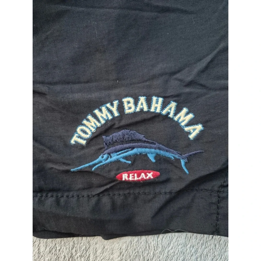 Tommy Bahama Relax Mens Black Swim Trunks Board Shorts Mesh Liner L 5in Inseam